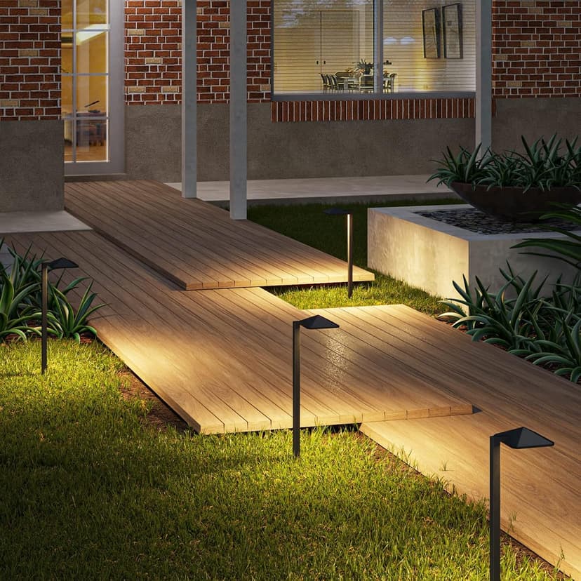 EDISHINE Low Voltage Landscape Lighting, 3W 230LM 3000K 50,000 Hrs Waterproof LED Pathway Lights Wired, 12V Outdoor Electric Landscape Lighting with Connectors, Aluminum Housing, ETL Listed, 4 Pack