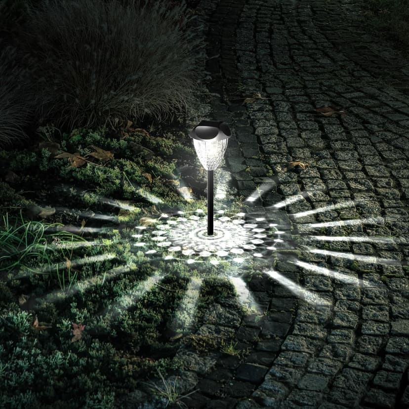 Ensenior 12-Pack Solar Lights Outdoor, Auto ON/Off 6500K LED Solar Garden Lights for Pathway, Yard, Patio, Walkway, Planter, Waterproof, Energy-Efficient Landscape Lighting