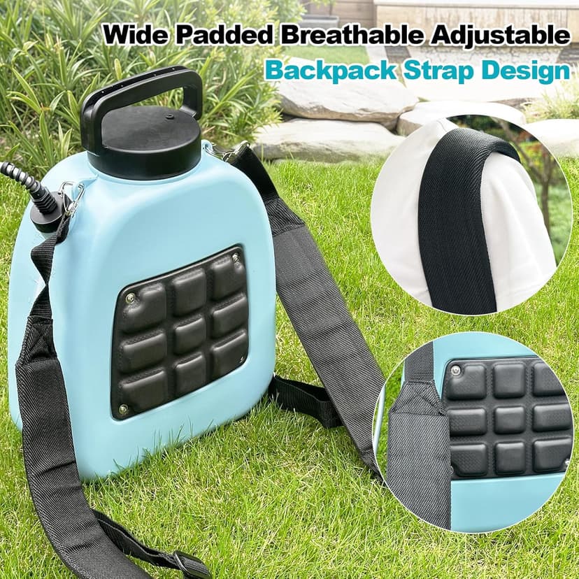3.2 Gallon Battery Powered Backpack Sprayer, Upgraded Electric Back Pack Sprayer with 3 Spray Force, Battery Indicator, Rechargeable Handle, 41" Telescopic Wand, 5 Mist Nozzles, for Lawn and Garden