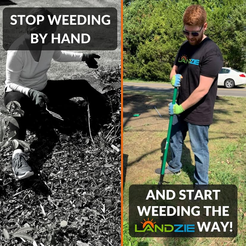 Landzie Weeder Weed Puller Tool, 44 Inch Steel Stand Up Weed Puller with Long Handle, Manual Weeders Weed Remover Tool Stand Up Heavy Duty Weed Picker and Weed Digger Garden Lawn Weed Tool
