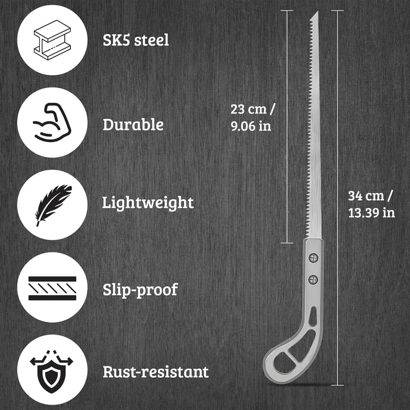 Hand Saw for Trees & Cutting Branches - Pruning Saws with SK5 Steel Blade for Smooth & Precise Cuts - Handsaws for Camping, Gardening, Wood, Hiking, Landscaping & Carpentry - Portable Saw