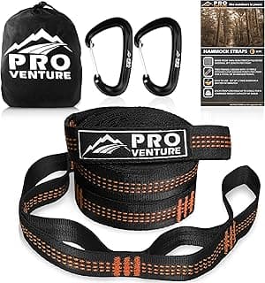 Hammock Straps and 2 Carabiners, 30+2 Loops, 1200lbs Breaking Strength (500lbs Rated) | 100% Non-Stretch, Lightweight, Portable Camping - Quick, Easy Setup | Heavy Duty + Tree Friendly