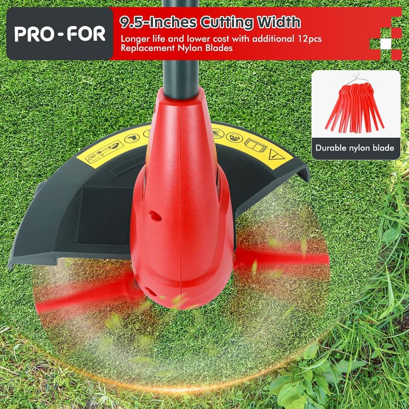 20V Max Cordless Grass Trimmer with Nylon Blade, 2-in-1 Stringless Trimmer & Lawn Edger, Lightweight Weed Wacker for Efficient Yard Maintenance