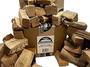 Oak Smoking Wood Chunks Add Smoke Flavor to Food Cooked on Grills Smokers and Most Outdoor Cookers; Naturally Cured USA Hardwood Pieces in 8-12 Pound Box, 800 Cubic Inches