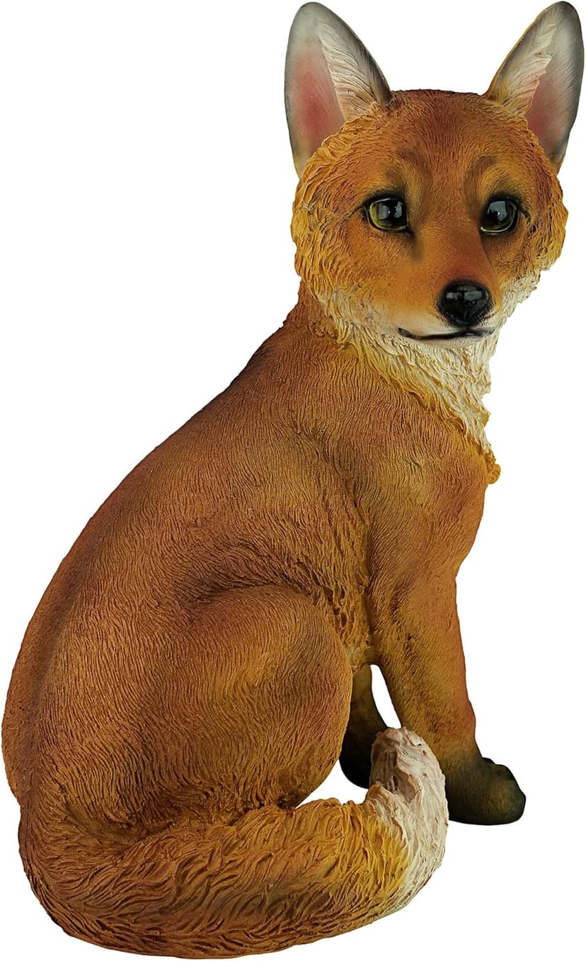 Design Toscano QL56241 Woodie The Woodland Fox Indoor/Outdoor Garden Animal Statue, 10 Inches Wide, 7 Inches Deep, 14 Inches High, Full Color Finish
