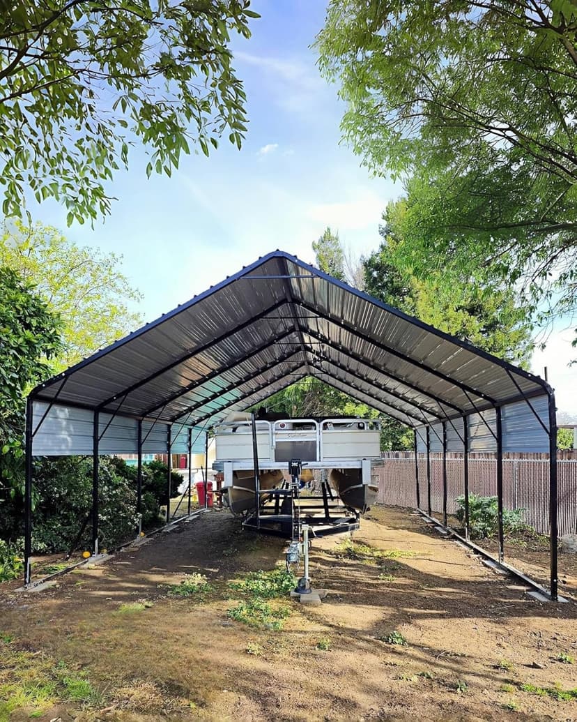 20'x25'x13' Metal Carport for 2 Cars, Extra Tall Carport, Reinforced Frame and Roof for All-Weather, Permanent Garage for Bass Boats, Full-Sized Pickup Trucks, and Tractors, N.W. 900 Lbs