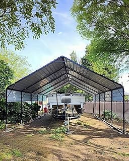20'x25'x13' Metal Carport for 2 Cars, Extra Tall Carport, Reinforced Frame and Roof for All-Weather, Permanent Garage for Bass Boats, Full-Sized Pickup Trucks, and Tractors, N.W. 900 Lbs