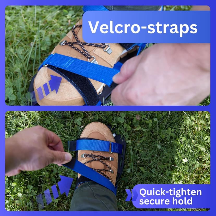 Lawn Aerator with Velcro Fastener - for Lawn Aeration or as Screed Shoes - Lawn Aerator Shoes as Perfect Aerator Lawn Tool - incl. Two Nail Lengths - Lawn dethatcher - epoxy Shoes