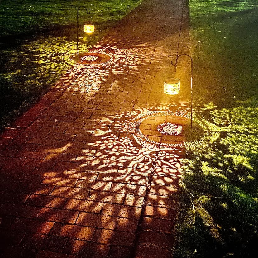 2 Pack Tree of Life Outdoor Solar Hanging Lanterns Waterproof LED Solar Lights Metal Decorative Lanterns for Garden, Patio, Courtyard, Backyard, Yard Decor Unique Tree of Life Gifts for Women