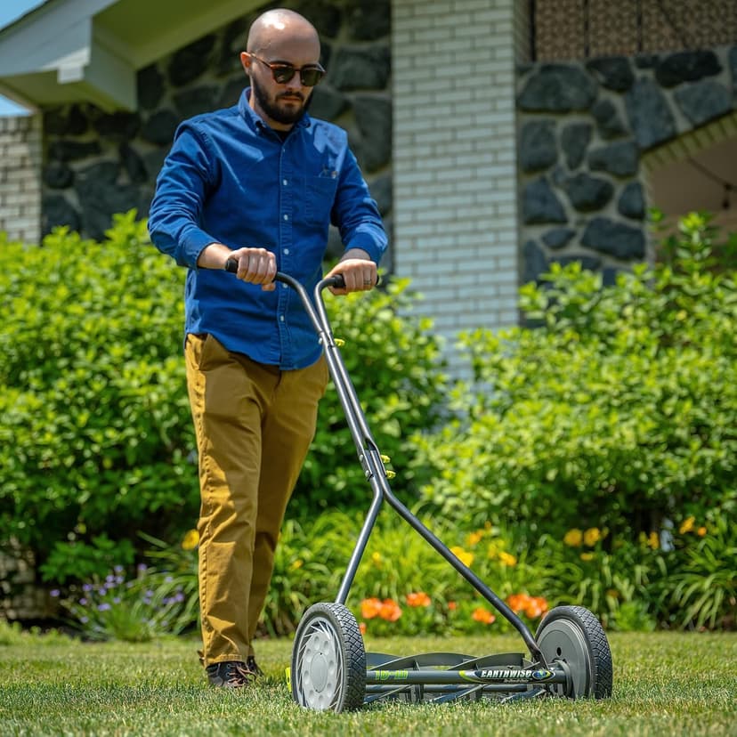 Earthwise 1715-16EW 16-Inch 7-Blade Push Reel Lawn Mower, Grey