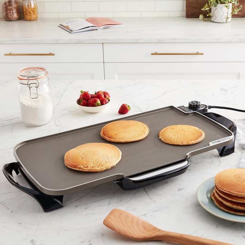 Presto 07062-22-Inch Ceramic Removable Handles Electric Griddle, 22 Inch, Black