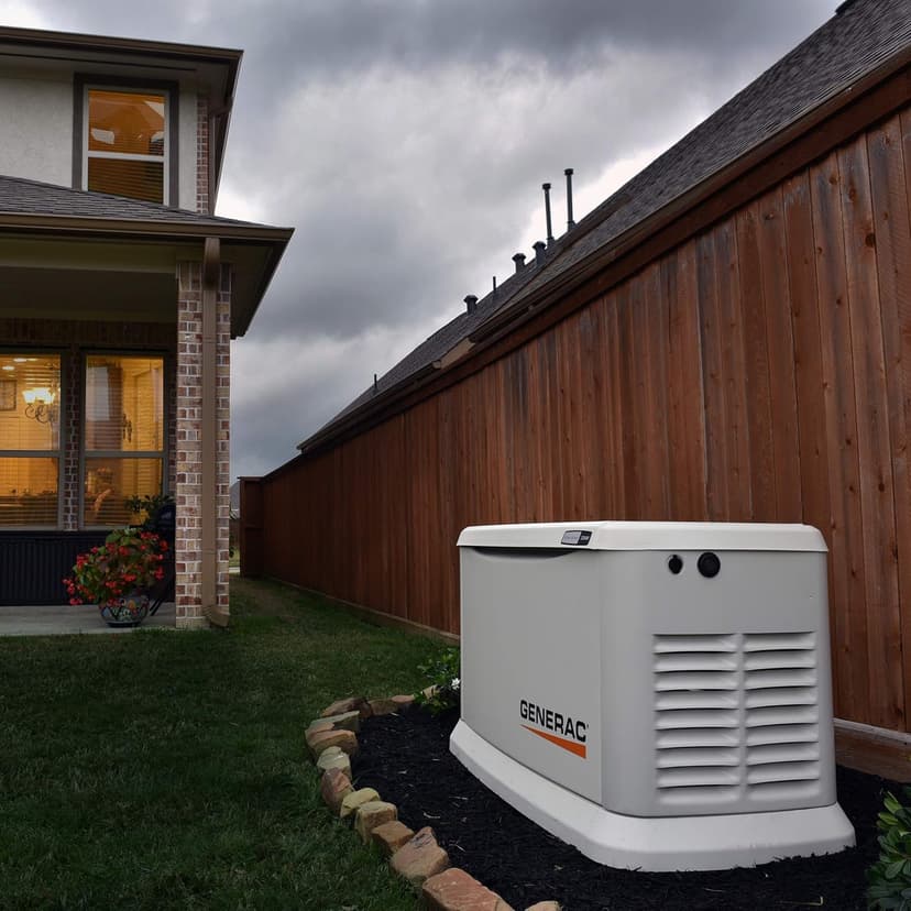 Generac Guardian 10kW Home Standby Generator with 100 Amp Transfer Switch, Durable All Aluminum, WiFi Enabled with G-Force Engine, Easy to Use, Whole House Power Backup, Smart Outage Solution - Bisque