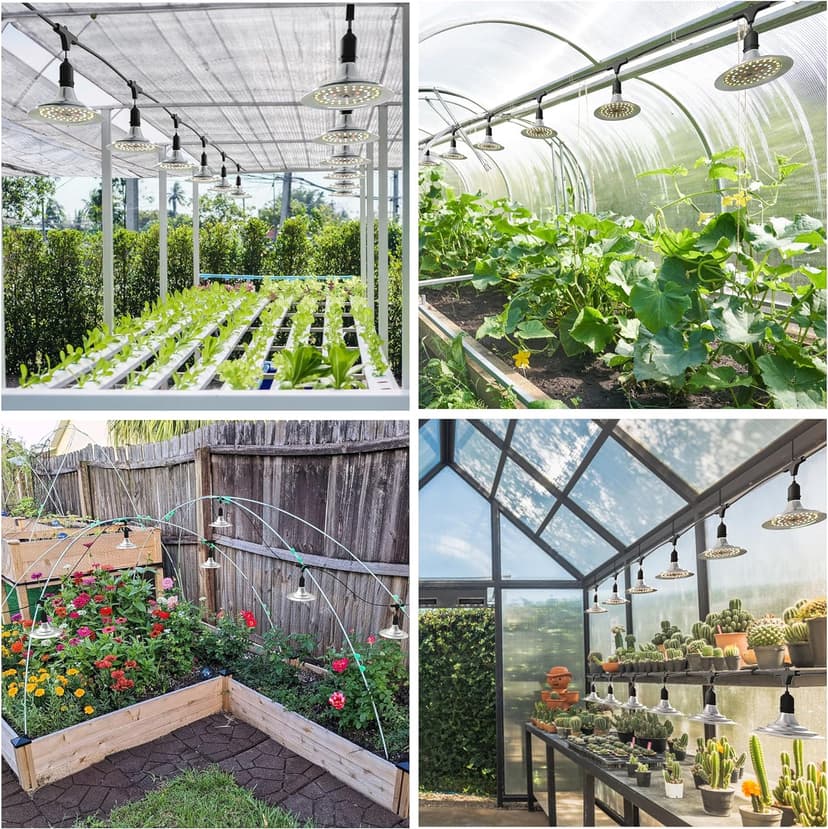 Outdoor Grow Lights for Greenhouse, Full Spectrum Greenhouse Grow Lights for Outdoor Plants, IP65 Waterproof String Grow Light Outdoor, UL Certified Daisy Chain LED Grow Light, 21.3FT