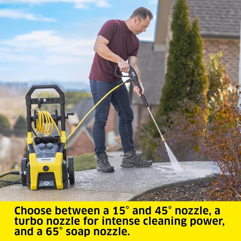 Kärcher Pressure Washer K2300PS, Max 2875 PSI, 4 Spray Nozzles, Detergent Tank, Hose Reel, For Cars, Driveways, Siding, Patios, 2.07 max. GPM