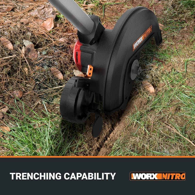 WORX Nitro 20V 7" Cordless Edger with 3 Depth Settings, Battery Powered Driveway Edger with Dual Wheels, High-Performance Brushless Trencher with Precision Edge Guide WG898.9 – Tool Only