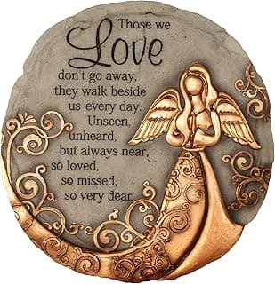 Spoontiques - Garden Décor - Bronze Angel Stepping Stone - Decorative Stone for Garden