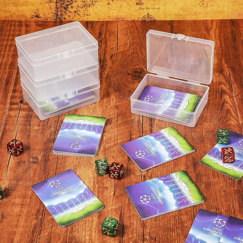 Vicenpal 12 Pcs Playing Card Boxes Clear Plastic Deck Cases Trading Card Storage Boxes Compatible with MTG TCG 100 Game Cases Holder 4.45 x 2.91 x 1.35 Inch