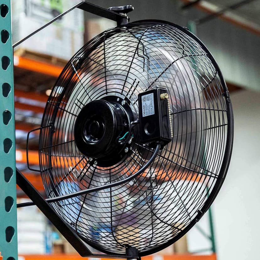 Newair Wall Mounted High Velocity Fan | 18" Air Fan | Quiet Blade Fan | 3 Speed Settings Box Fan | Heavy Duty Fan For Industrial Use | Portable Outdoor Shop Fan | Black | WindPro18W, 3000 CFM