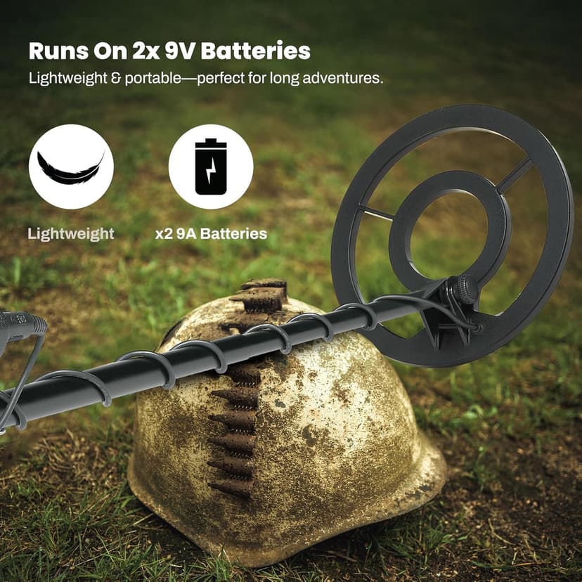 Bounty Hunter QSI Quick Silver Metal Detector, Black – Fully Automatic Ground Balance, 8-Inch Waterproof Coil, LCD Display, 4-Segment Digital Target ID & 3-Tone Audio Feedback