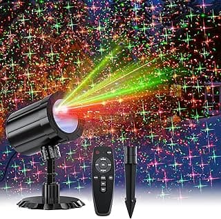 Christmas Projector Lights Outdoor, LED Waterproof Projector Lights, 3 Modes with Remote Control Outdoor Christmas Projector for Christmas Decorations Outdoor Yard Holiday Party, HT-LL-02
