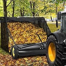 Tow Behind Lawn Sweeper, 44" Pull Behind Lawn Sweeper, Large Capacity Leaf & Grass Collector with Adjustable Sweeping Height and Dumping Rope Design for Picking Up Grass and Debris