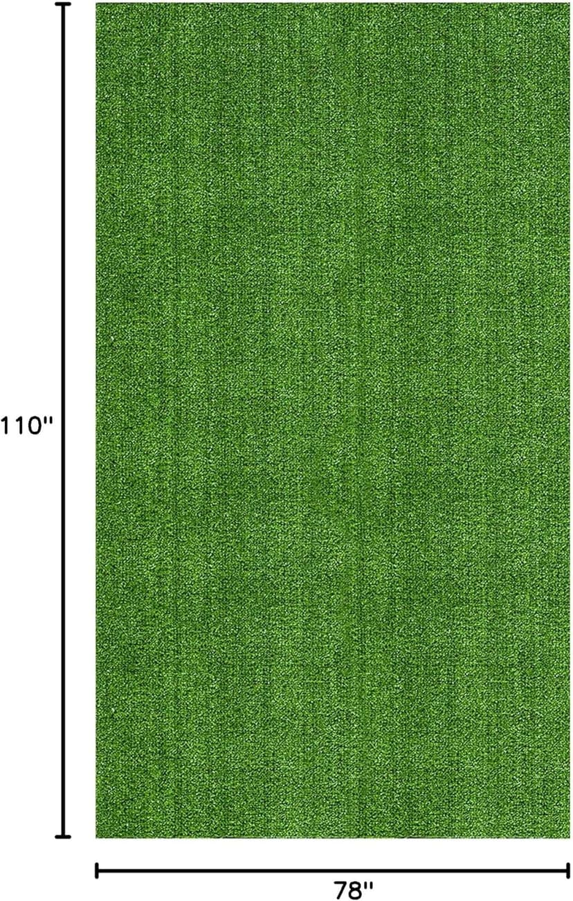 Ottomanson Artificial Grass Turf 6'6" x 9'2" Indoor Outdoor Faux Grass Rug with Drainage Holes, Customizable with Extra Long Size Options, Perfect for Patio Lawn Balcony Weddings Photoshoot Backdrop