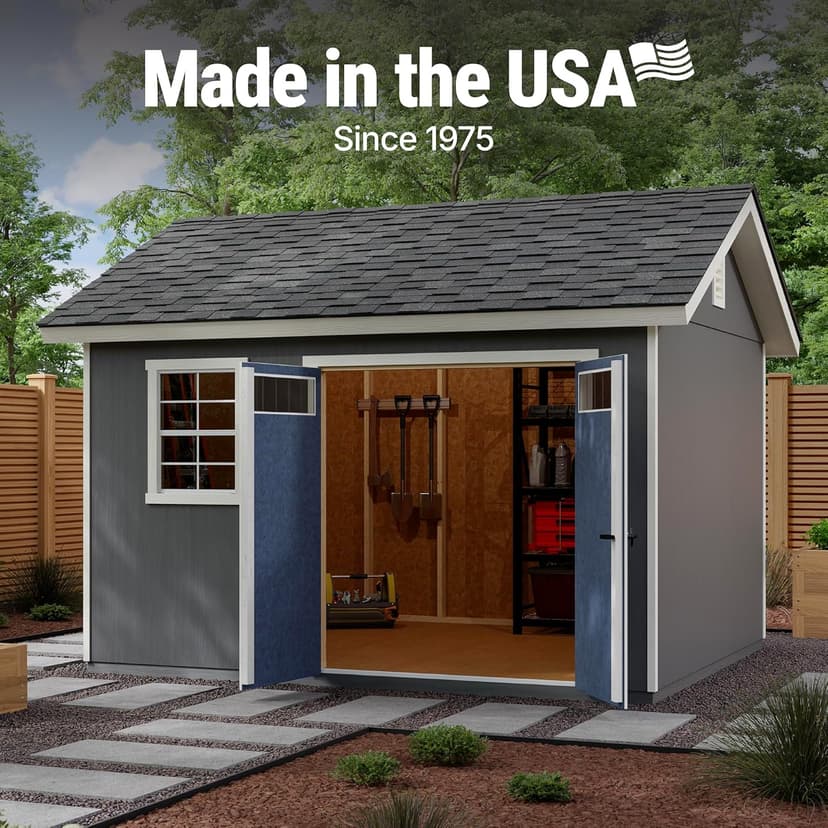 Handy Home Products Beachwood 10x12 Do-it-Yourself Wooden Storage Shed with Floor Kit- Does not Include Paint or Roofing Shingles