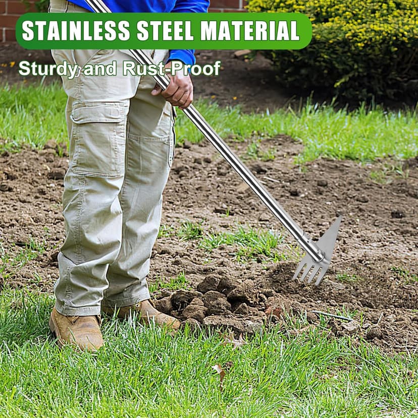 Dual Headed Hoe Garden Tool, 29.5"-57.7" Adjustable Long Handle Hoe Garden Tool, Stainless Steel Hoe Cultivator Gardening Tool, for Gardening Planting, Weeding, Digging, Loosening Soil