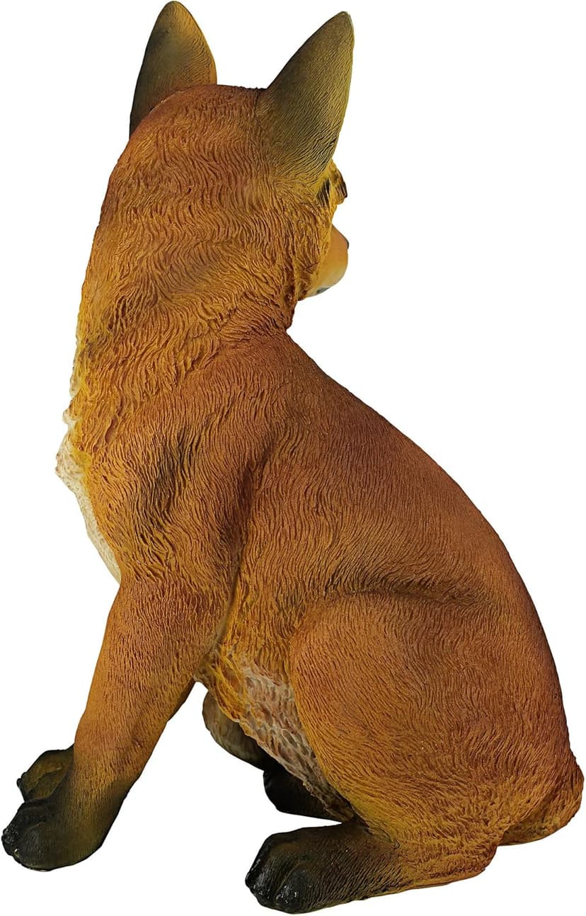 Design Toscano QL56241 Woodie The Woodland Fox Indoor/Outdoor Garden Animal Statue, 10 Inches Wide, 7 Inches Deep, 14 Inches High, Full Color Finish