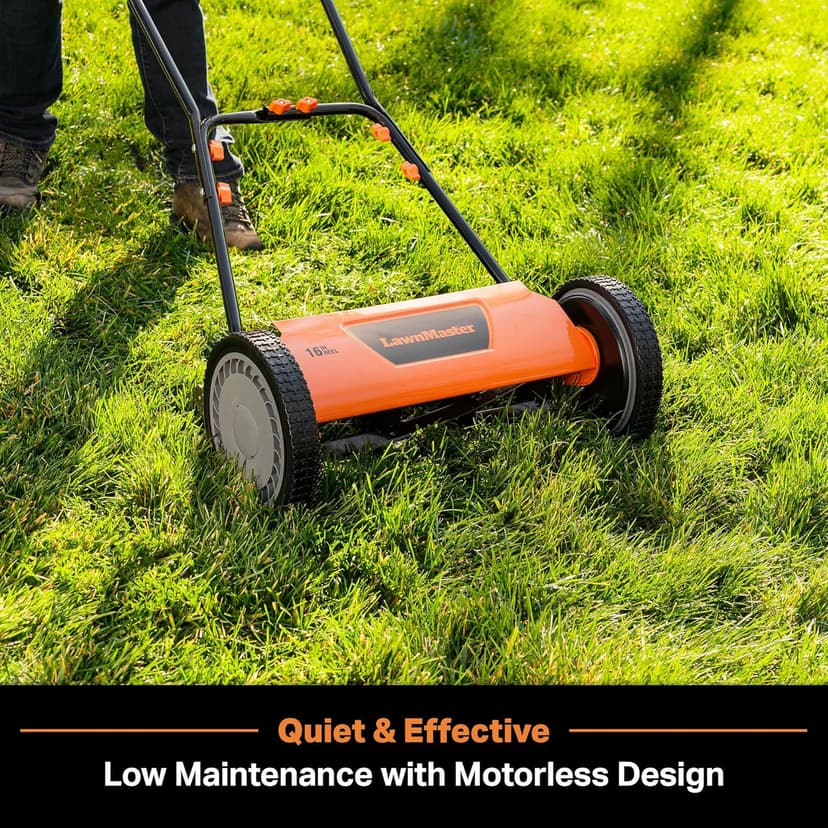LawnMaster LMRM1602 Push Reel Lawn Mower 16-Inch 5-Blade