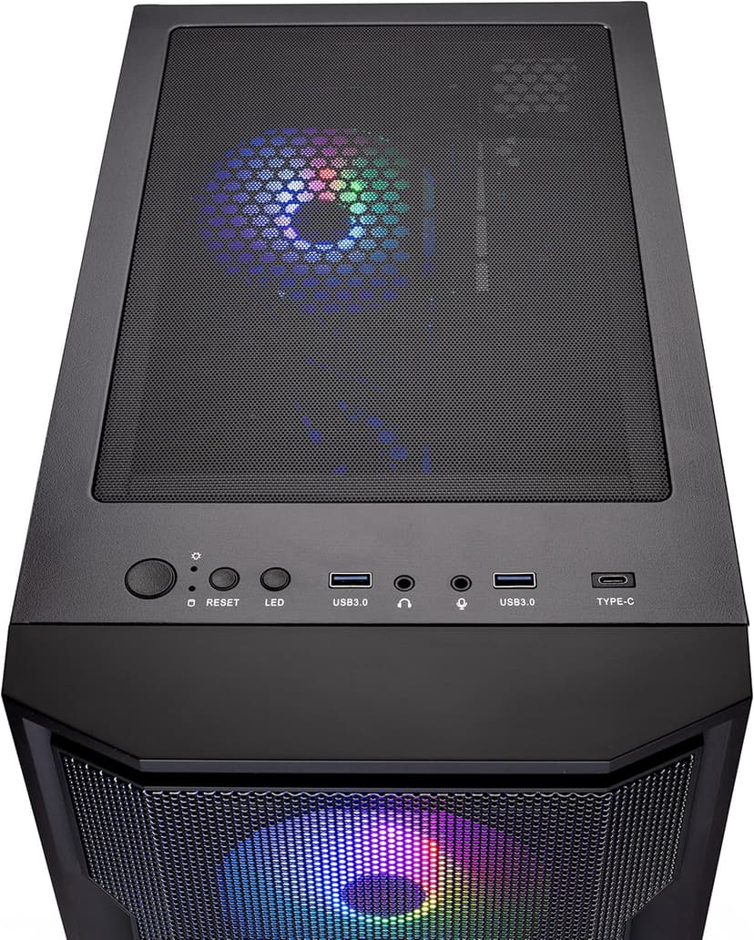 Skytech Gaming Shadow Gaming PC, Intel i7 12700F 2.1 GHz, RTX 4060, 1TB NVME, 16GB DDR4 RAM 3200, 600W Gold PSU Wi-Fi, Win 11 Home, RGB-Keyboard and RGB-Mouse Included,Black