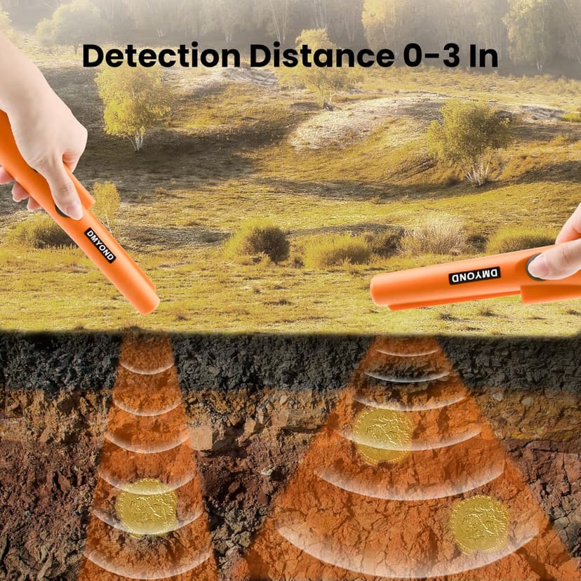 Dmyond Metal Detector Pinpointer, Professional Waterproof Handheld Pin Pointer Wand, Search Treasure Pinpointing Finder Probe with 9V Battery for Adults, Kids