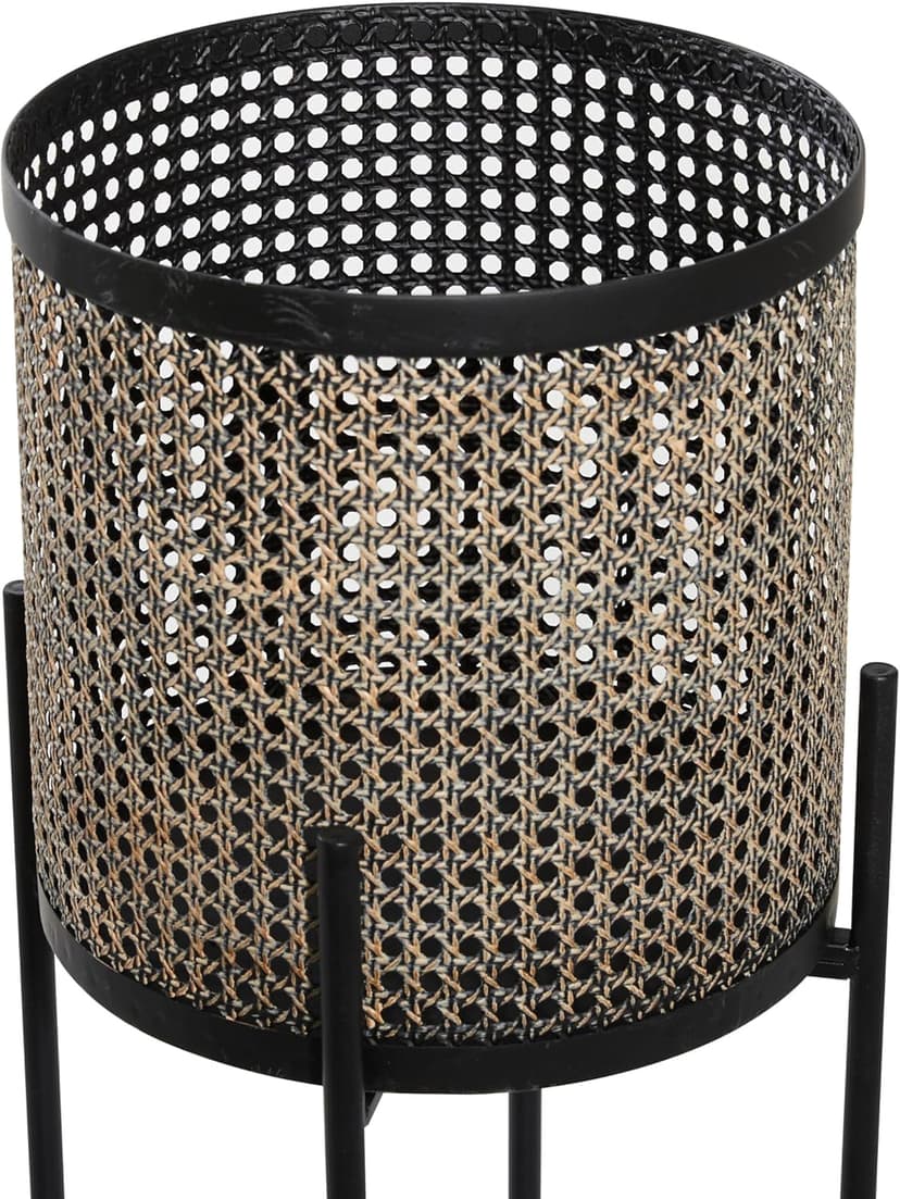 Deco 79 Metal Indoor Outdoor Planter Large Planter Pot with Removable Stand, Set of 2 Planters 11"W, 32"H, Gold