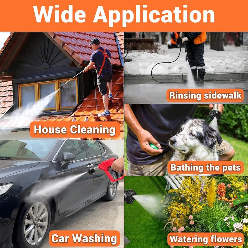 Pressure Washer Nozzle, 6 in 1 Quick Change Over Spray Nozzle, Adjustable High Power Washer Nozzle Tips with 1/4" Quick Connect, 4000 PSI
