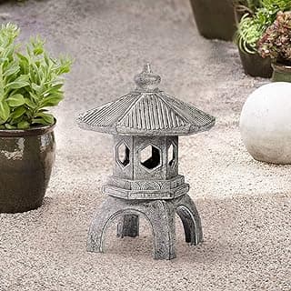 John Timberland Pagoda Statue Sculpture Asian Japanese Garden Decor Indoor Outdoor Front Porch Patio Yard Outside Home Balcony House Exterior Lawn Gray Old Faux Stone Finish Resin 16 1/2" Tall