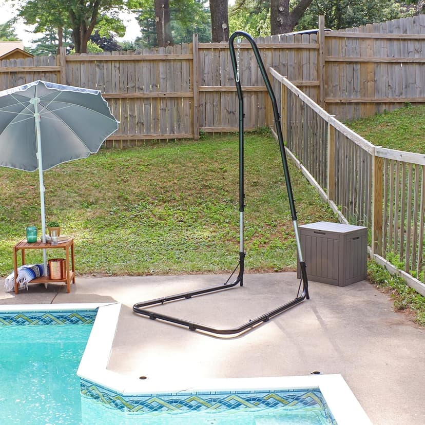Sunnydaze Adjustable Hammock Chair Stand Only - 79-Inch to 93-Inch Tall Hanging Chair Stand - Heavy-Duty 330-Pound Weight Capacity