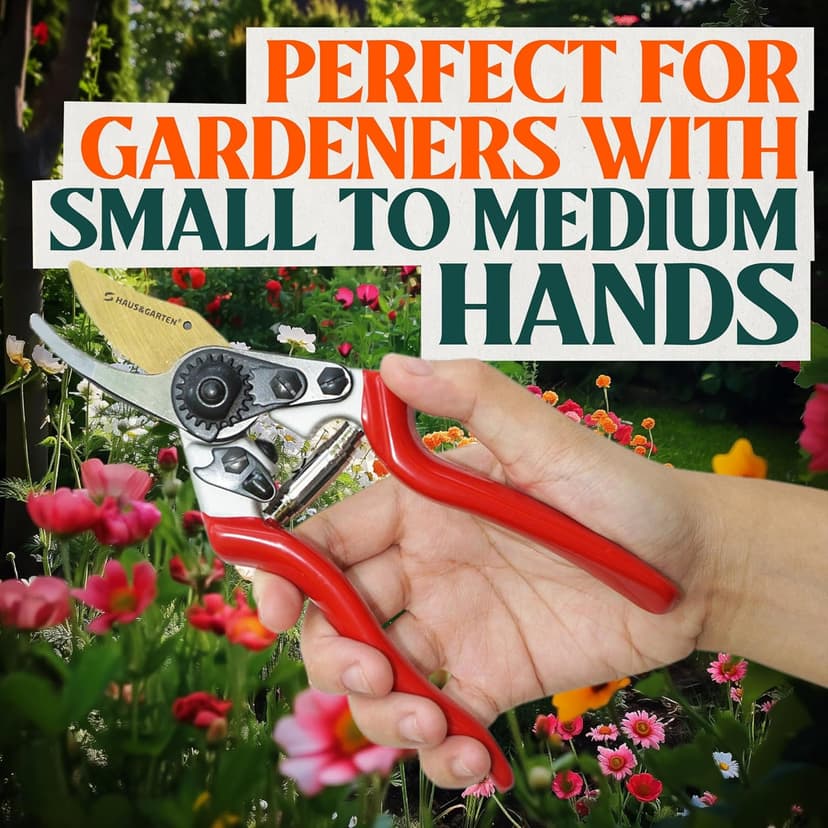 PrecisionPRO 8" Titanium Pruning Shears - Heavy Duty Professional Bypass Pruner - Use As Rose Clippers, Premium Gardening Secateurs, Garden Scissors, Handheld Yard, Tree, & Plant Tool