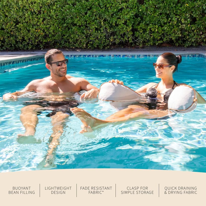 Big Joe Noodle Sling, No Inflation Needed, Pool Float with Armrests, Quick Draining Fabric, Cup Holder