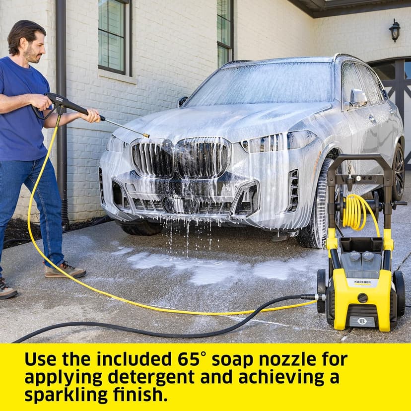 Kärcher Pressure Washer K2300PS, Max 2875 PSI, 4 Spray Nozzles, Detergent Tank, Hose Reel, For Cars, Driveways, Siding, Patios, 2.07 max. GPM