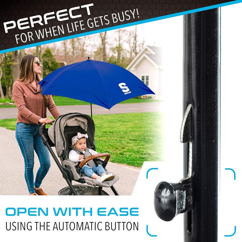 Franklin Sports All Position Umbrella with Universal Clamp – SIDELINE Brella-Tek – Sun Protection – UPF 50+