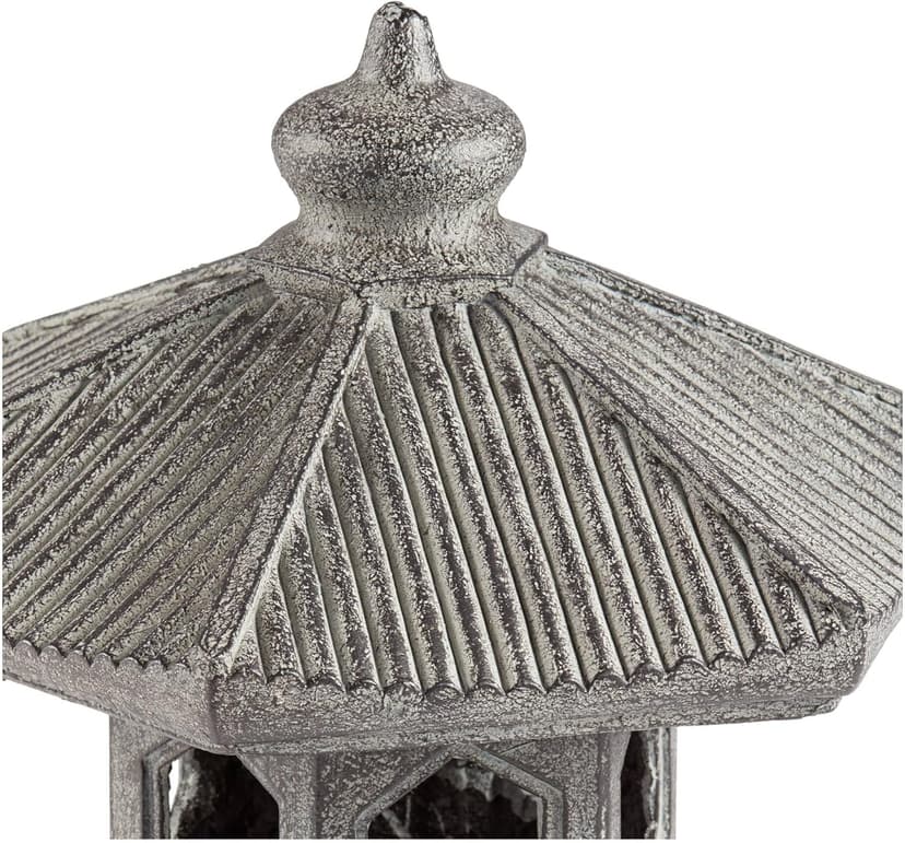 John Timberland Pagoda Statue Sculpture Asian Japanese Garden Decor Indoor Outdoor Front Porch Patio Yard Outside Home Balcony House Exterior Lawn Gray Old Faux Stone Finish Resin 16 1/2" Tall