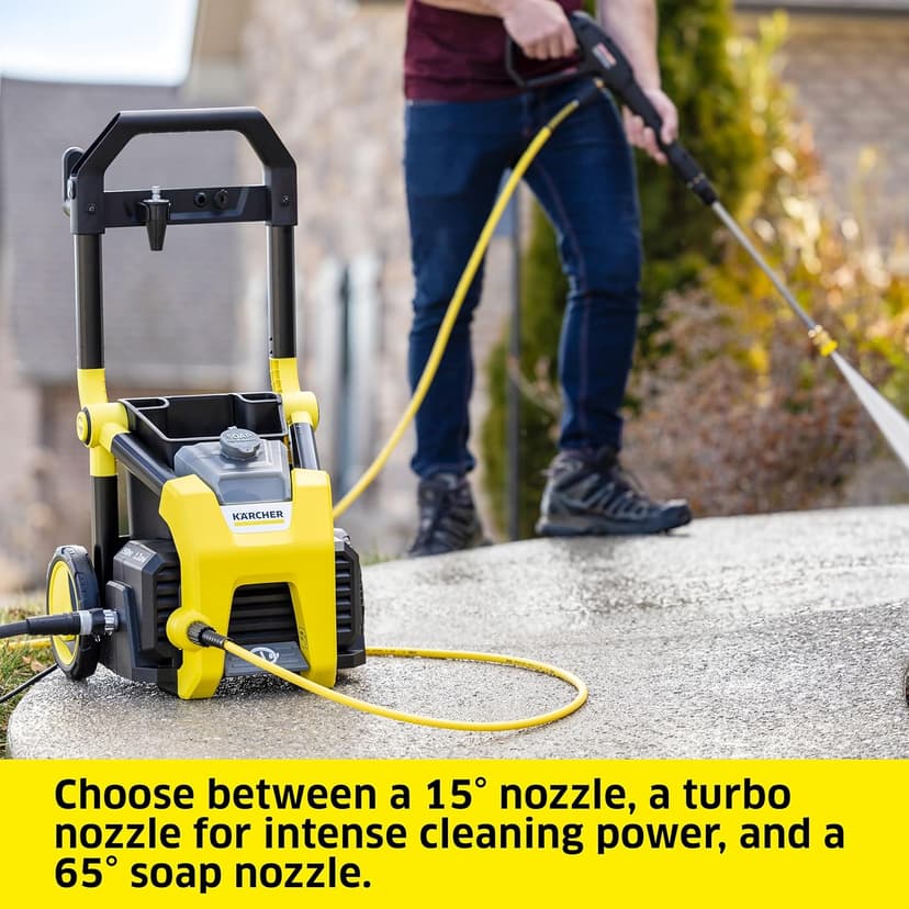 Kärcher Pressure Washer K1900PS, Max 2375 PSI, 3 Spray Nozzles, Detergent Tank, For Cars, Driveways, Siding, Patios, 1.46 max. GPM
