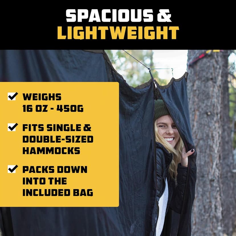 Wise Owl Outfitters Hammock Bug Net - The SnugNet Mosquito Net for Hammocks - Premium Quality, Waterproof, Mesh Hammock Netting w/Double-Sided Zipper - Essential Camping Gear