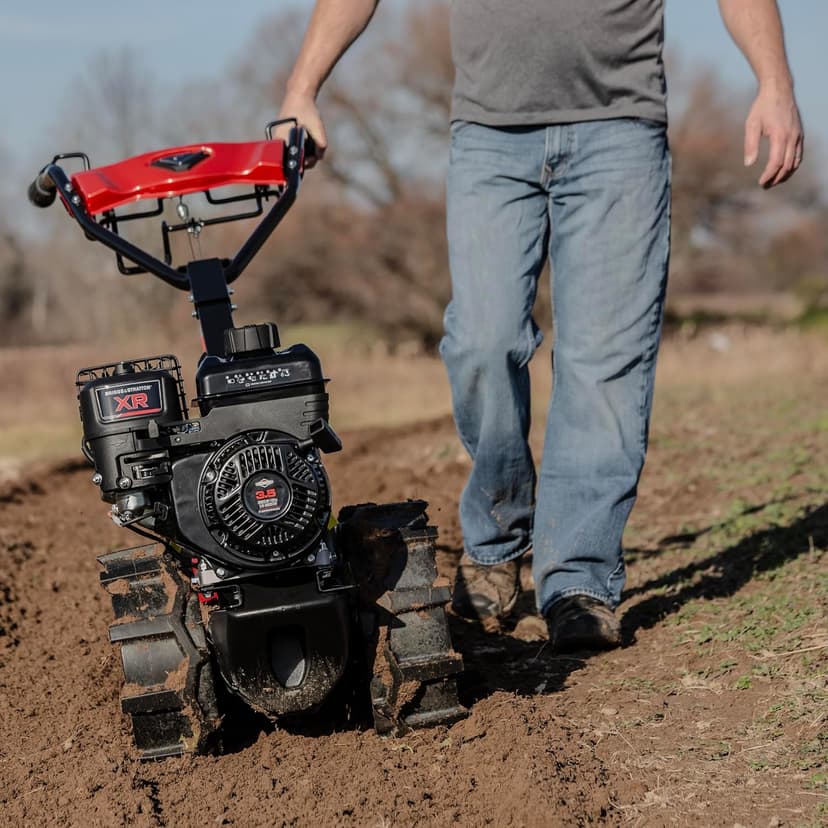 Earthquake® 46059 Pioneer™ Dual Direction Rear Tine Tiller, Powerful 127cc 4-Cycle Briggs and Stratton® Engine, Instant Reverse, 17” Tilling Width, 11” Tilling Depth, Frustration Free Shifting