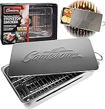 Camerons Indoor Outdoor Stovetop Smoker - Stainless Steel Barbecue Smoker Box w/Oak Wood Chips & Recipes - Works On Any Stovetop or BBQ Grill for Smoking Meats - Grilling Gift for Father's Day