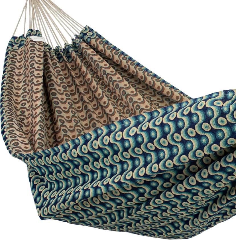 Sunnydaze Jacquard Double Hammock - Large 2-Person Hammock for Outdoors - Retro Waves