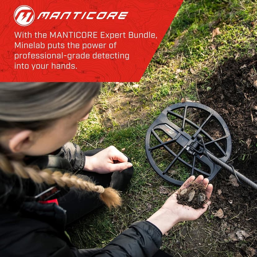MINELAB MANTICORE Metal Detector Professional Bundle for Adults with PRO-FIND 40 Waterproof Pinpointer & Universal Metal Detector Carry Bag