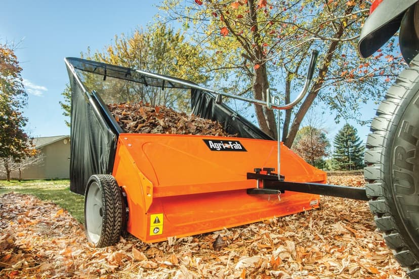 Agri-Fab 45-0492 44" Tow-Behind Lawn Sweeper, 25 cu. ft Hopper Bag Capacity; Leaf & Grass Catcher, with Adjustable Brush Height and Dump From Seat Handle
