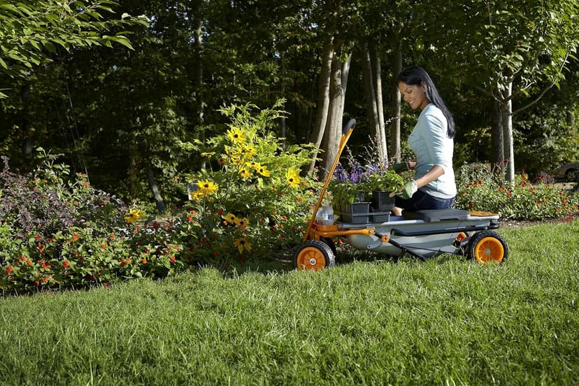 WORX Aerocart 8-in-1 Wheelbarrow / Yard Cart / Dolly + Attachable Wagon Kit