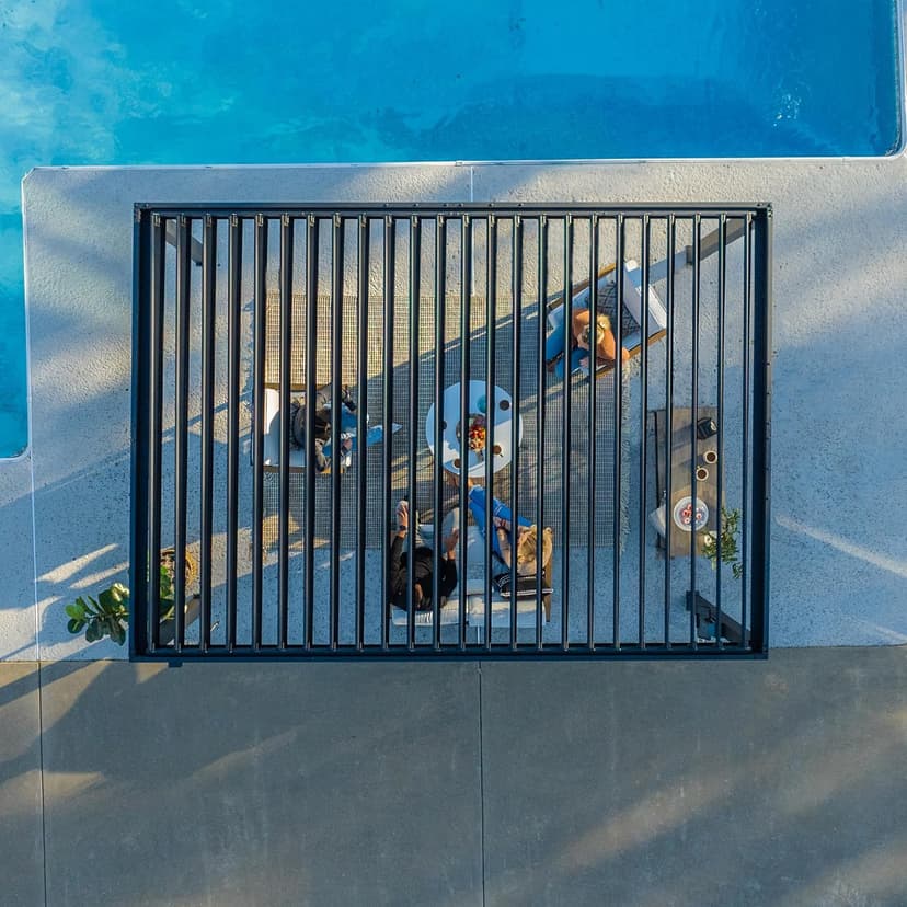 Backyard Discovery Sarasota 14' x 10' Galvanized Steel Louvered Pergola Kit with Adjustable Roof, Shade, Rain Protection, High-Wind Rating, Gutter System for Outdoor Patio, Garden, Deck, Entertaining